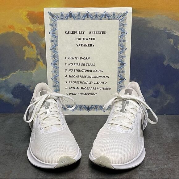 nike downshifter 10 white silver